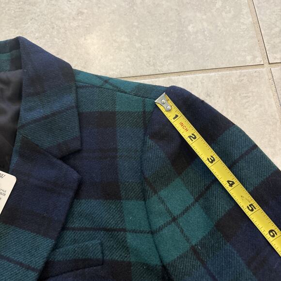 J Crew Schoolboy Blazer Womens Sz 10 Tartan Plaid Gold Buttons Academia NWT - Picture 10 of 12